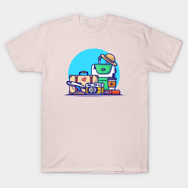 Traveling Time Cartoon Vector Icon Illustration T-Shirt by Catalyst Labs